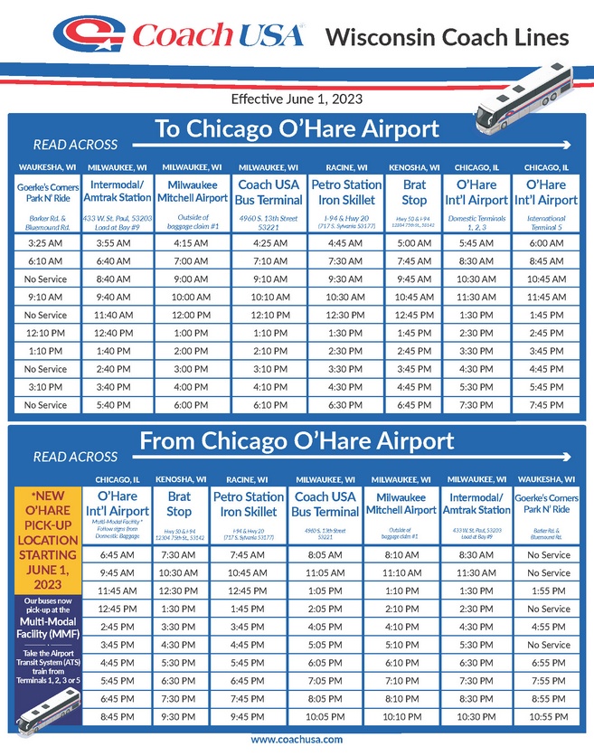 Coach USA Airport Transportation Airport Express Bus Schedule