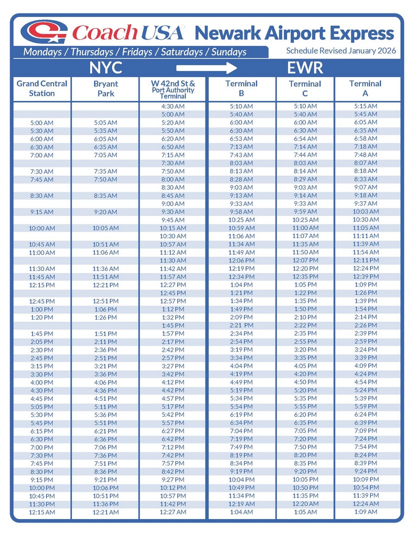 Newark Airport Express - March 2025