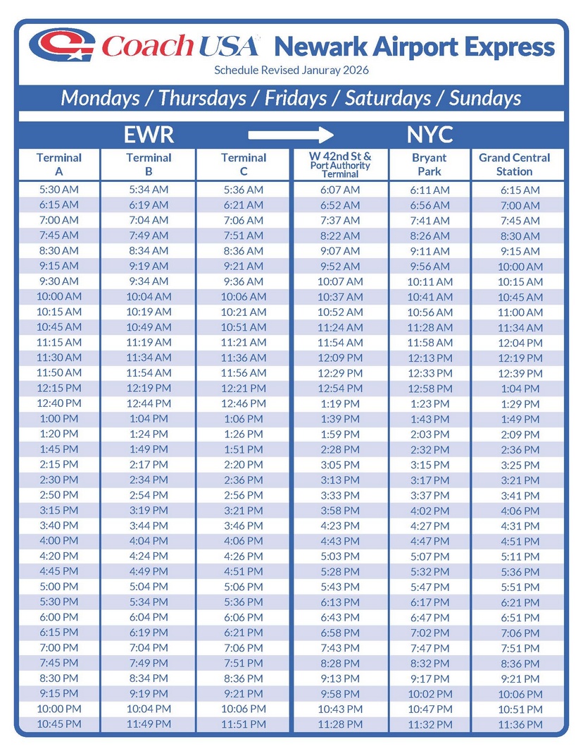 Newark Airport Express - March 2025