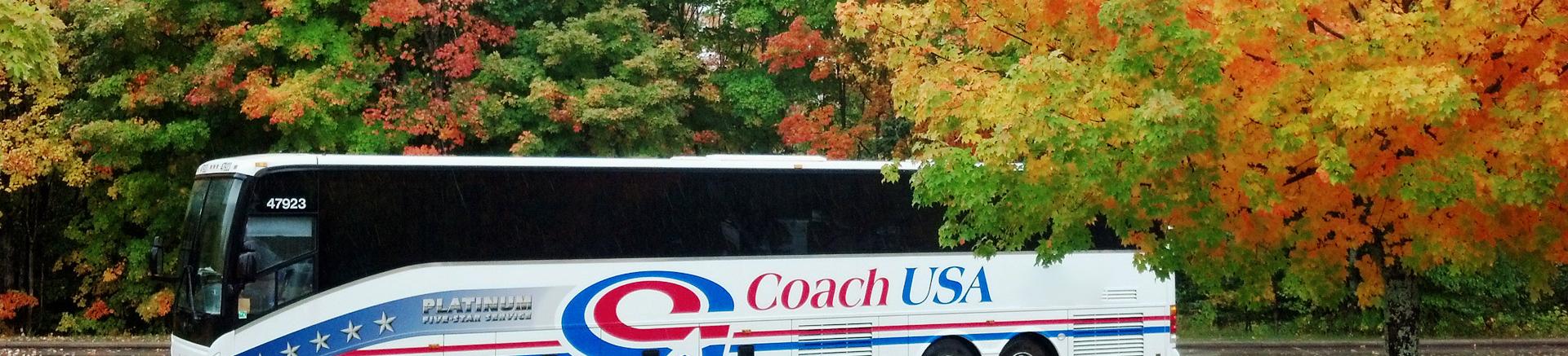 Coach USA Bus in Fall